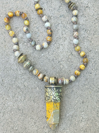 GURU BumbleBee Jasper Pendant Necklace 