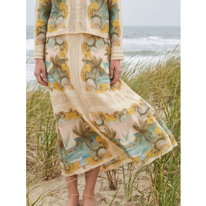 ROYAL SEA Crochet Detail Midi Skirt | Farm Rio