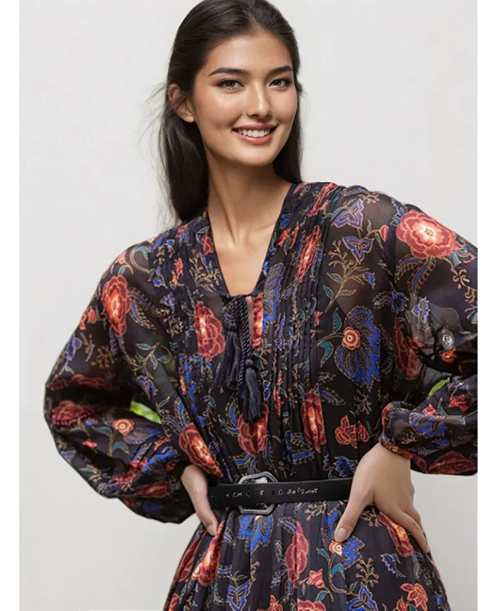 knee length dresses for ladies Mossy Meadow Midi Dress L main image 0