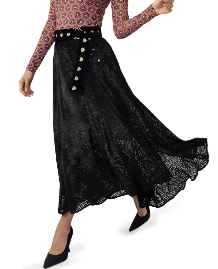 CAROL Burnout Skirt Black | Emily Lovelock