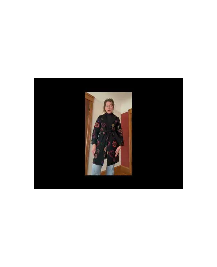 DEBORAH Embroidered Coat Black | Emily Lovelock