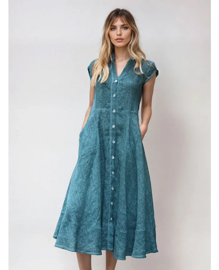green and pink midi dress Cotton Mint Green Floral Midi Sundress with Pockets Mint Green / Large