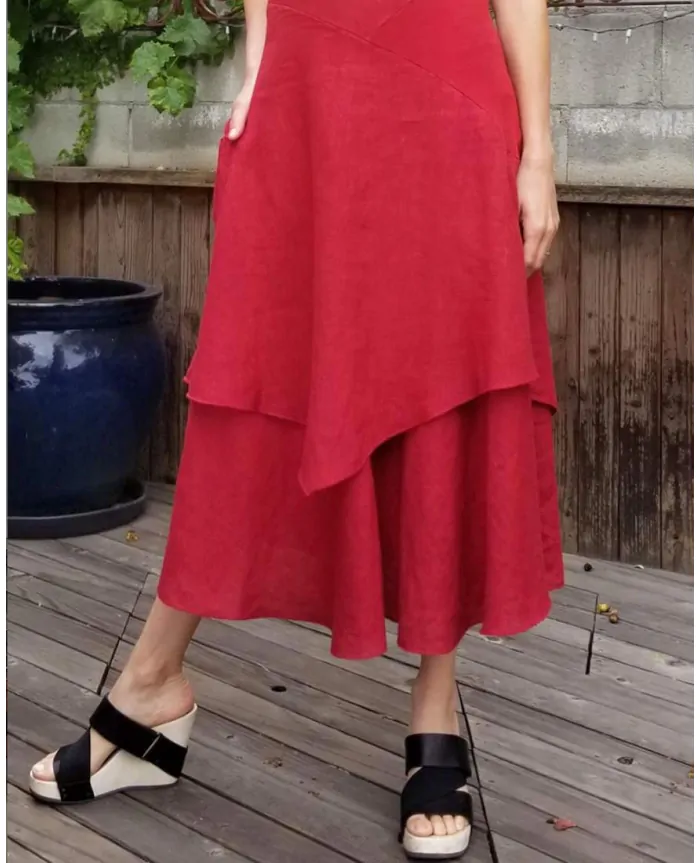 Inizio Linen FLUTTER Sleeveless Midi Dress | Get Dressed Collective