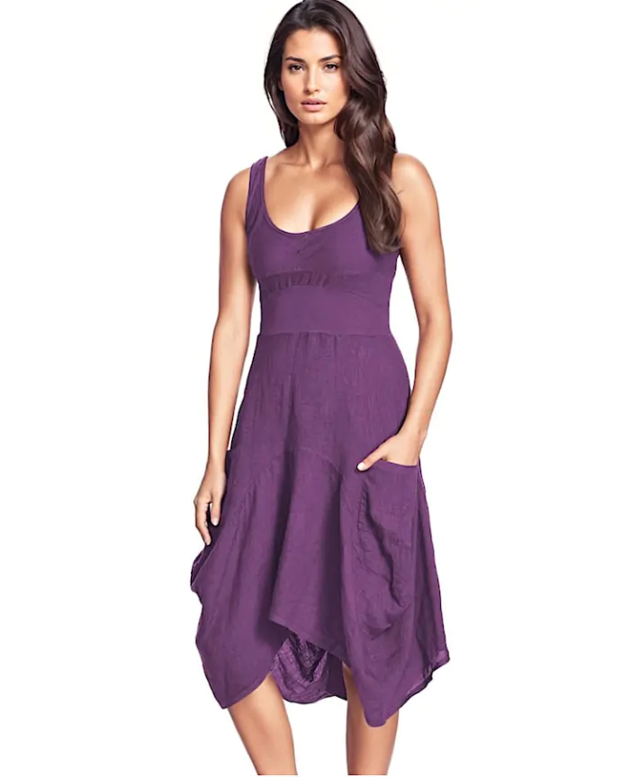 chinese dress ladies Stonewashed Linen Women Dress main image 0