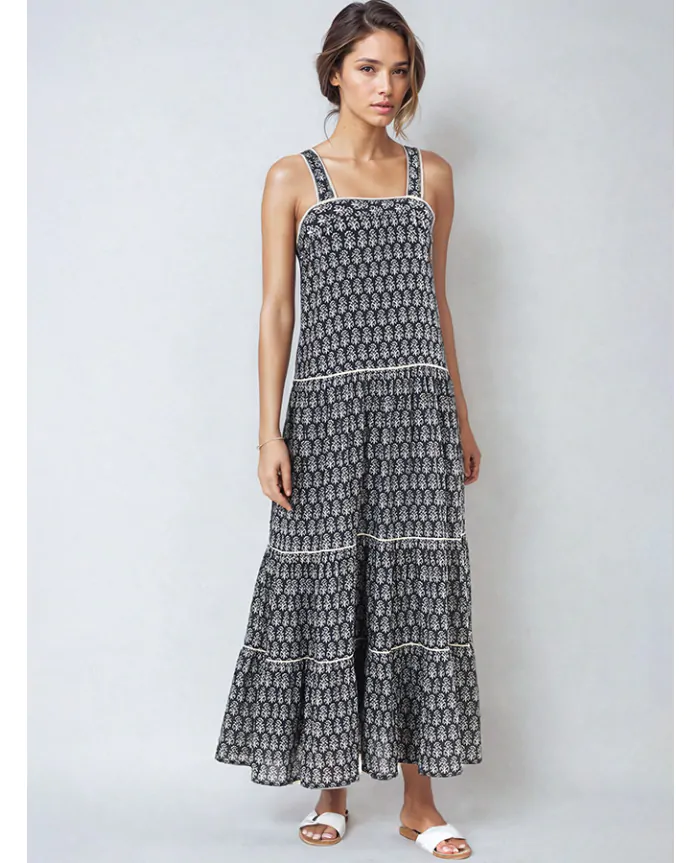 Nala Maxi Sun Dress Black | M.A.B.E