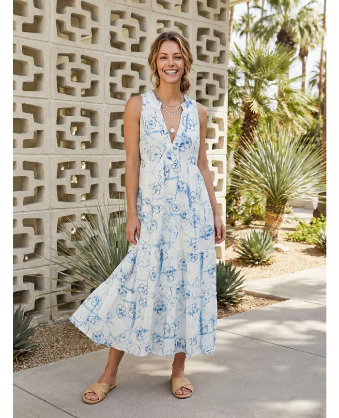 ASAMI okinawa Print Maxi Dress | Maison Hotel
