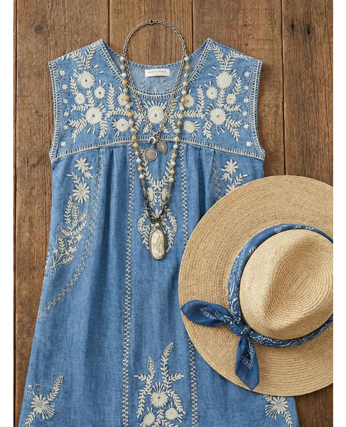 SYLVIE Arizona Embroidered Short Dress | Maison Hotel