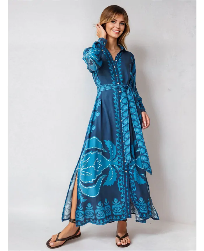 chinese dress ladies Emma Maxi Dress, Navy Gingham main image 1