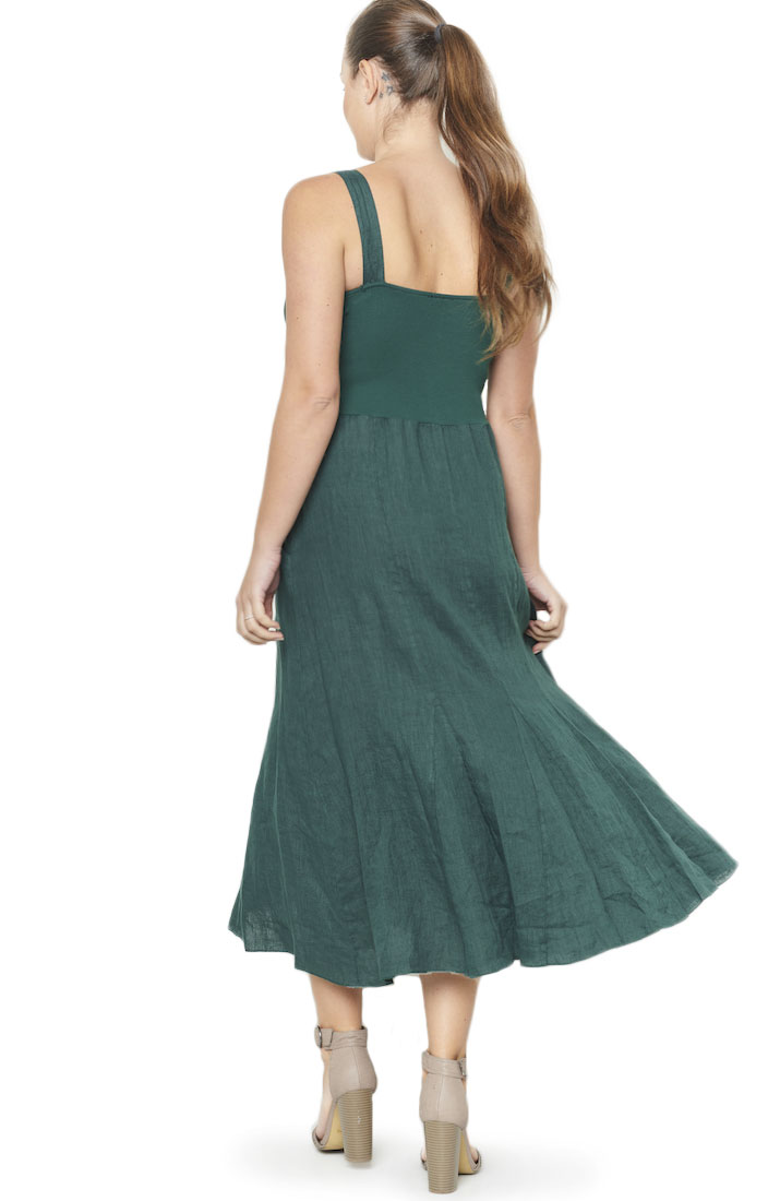 Inizio-linen-nova-sundress-emerald-back